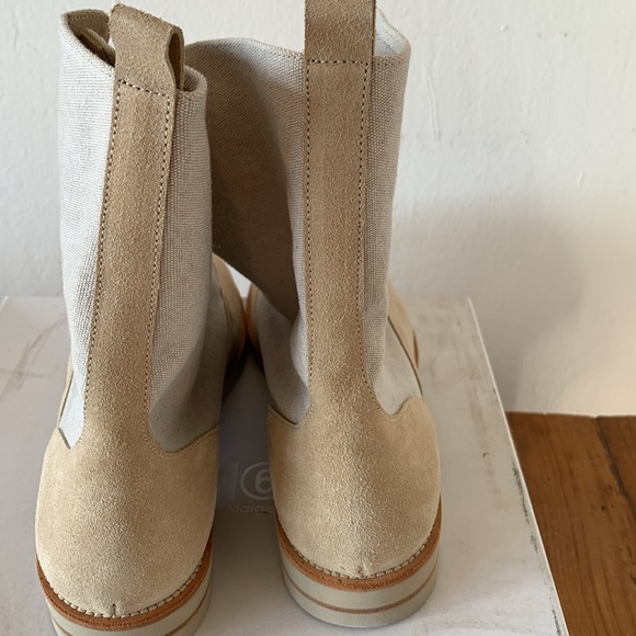 MM6 Maison Martin Margiela Suede Canvas Lace up Boots - NO LACES - size 39.5 - Picture 7 of 10